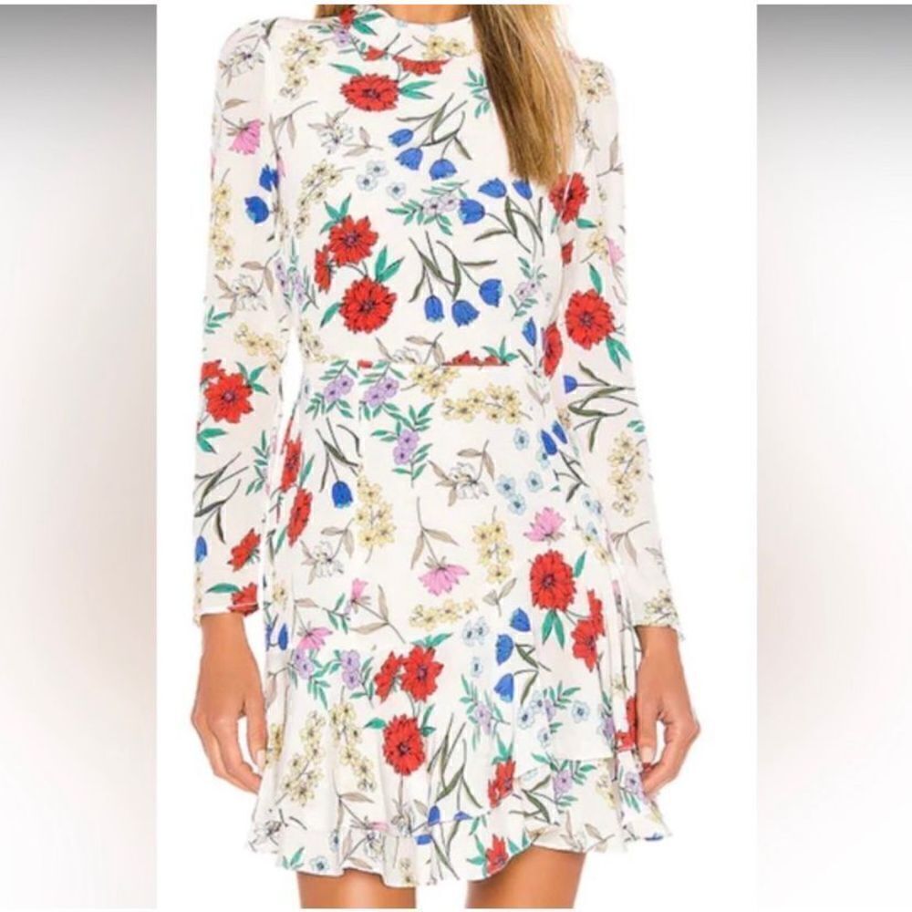 Yumi Kim Silk Night Fever Dress in Garden At Dawn Ivory‎ | 2